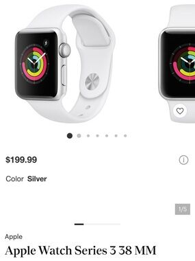 Apple Silver Smartwatch with White Sport Band